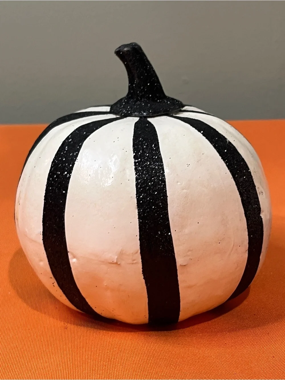 White and Black Decorative Pumpkins - Holiday Tabletop Décor - Picture 3 of 16